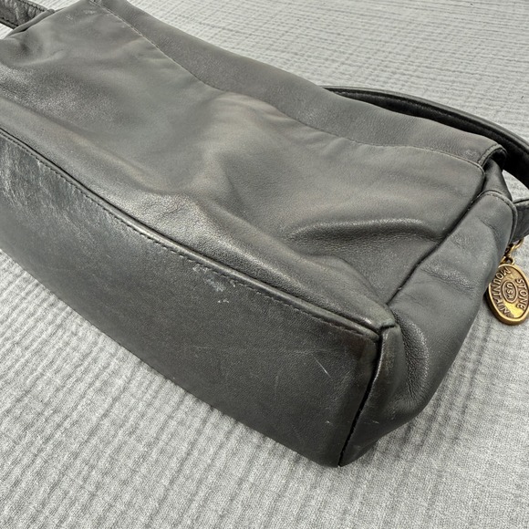 Vtg Stone Mountain Leather Crossbody Bag Black Some Distressing USA Made‎ Purse - Picture 15 of 16